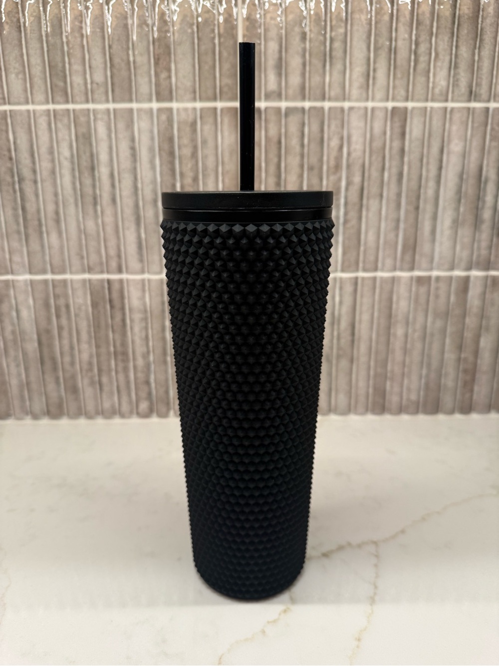 SIMPLE MODERN - Matte Black Studded Tumbler with Straw